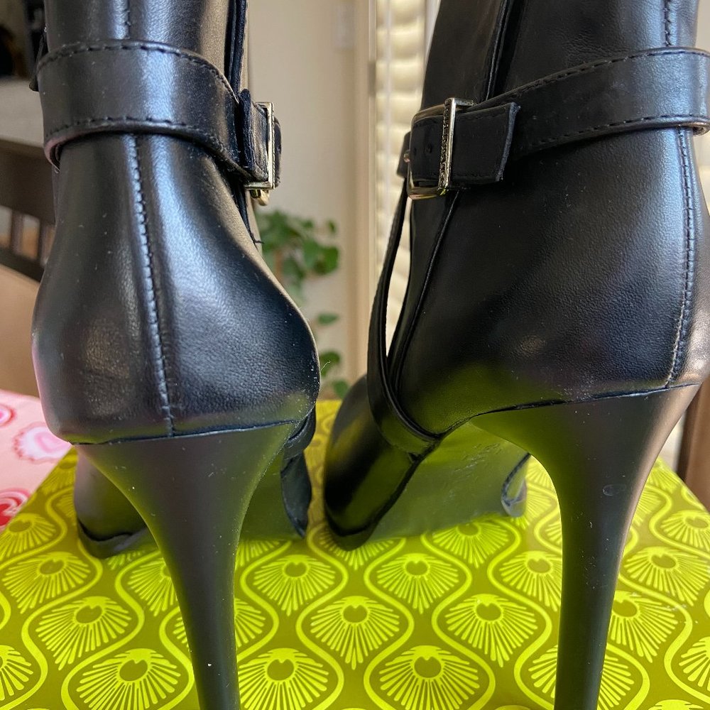 black leather boots